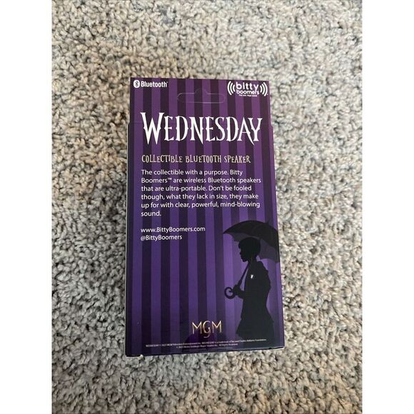 Wednesday Addams Bitty Boomer Collectible Bluetooth Speaker with Backpack Strap - Picture 4 of 7